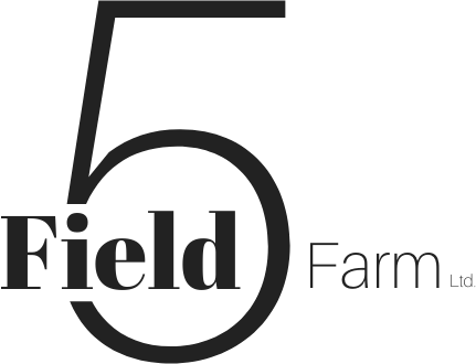 Field 5 Farm logo in black with large number 5
